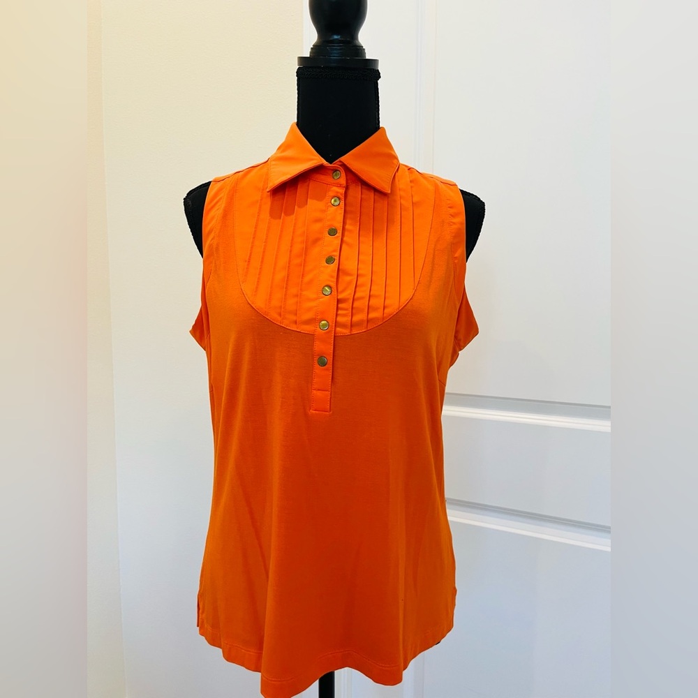 Tail Sleeveless Orange Top